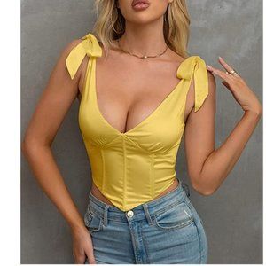 NEW Beumissy Women's Vintage Look Corset Crop Top (L)